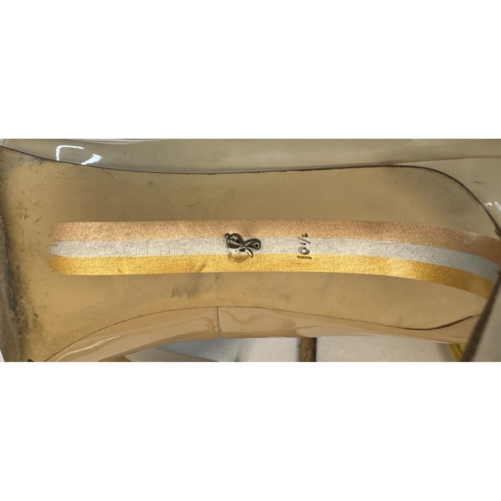 Women's HAZEL PUMP NUDE NEUTRAL PATENT SAM EDELMAN HEEL SHOES SIZE 10.5 STILETTO - Picture 8 of 8